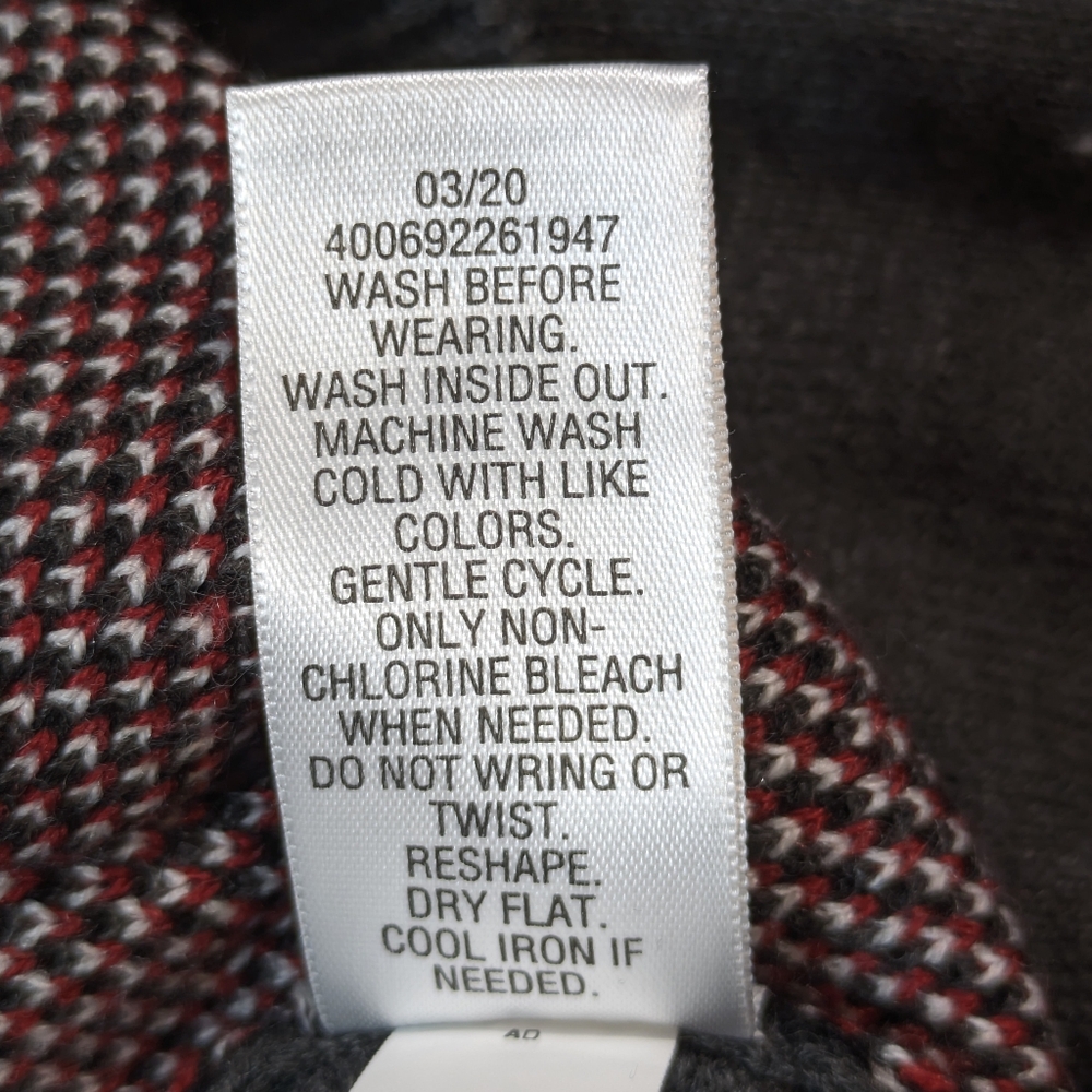 Croft & Barrow Women's Argyle Cardigan Charcoal Red Preppy Academia Classic 4X - Picture 9 of 9